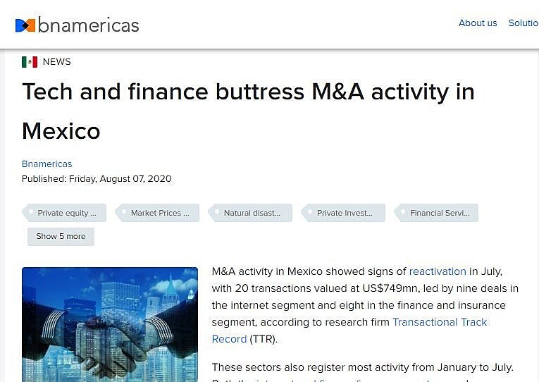 Tech and finance buttress M&A activity in Mexico